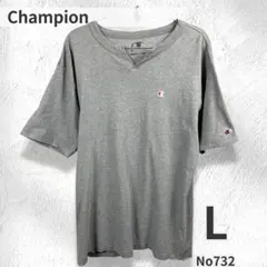 Champion チャンピオン ワンポイント 半袖 Tシャツ グレー L 刺繍