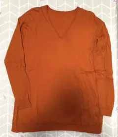 UNIQLO ユニクロ エクストラファインメリノ 長袖 オレンジ Sサイズ