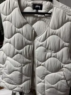 Stussy XL ホワイト キルティングベスト