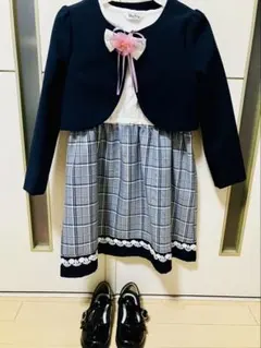 入学式、卒園式、結婚式に 130 フォーマルワンピース うれしいシューズセット