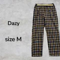Dazy パンツ　タータンチェック　ブラウン　ストレートパンツ　チェック柄　古着