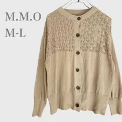 新品未使用　レース編み切替カーディガン　薄手　長袖　ベージュ　ML 春夏