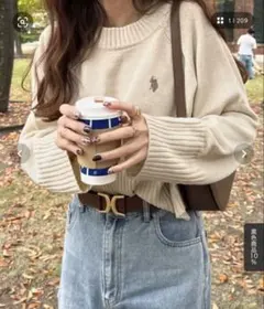 GeeRa U.S. POLO ASSN. カラー＆ボーダーショート丈ニット M