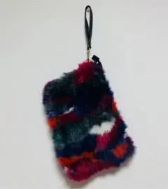MIX フェイクファー クラッチバッグ