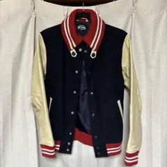 BEAMS スタジャン Mサイズ ネイビー/クリーム
