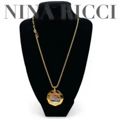 ニナリッチ ネックレス コインモチーフ ゴールド ロゴ刻印 チェーン レディース