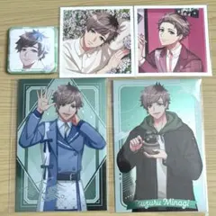 A3! 皆木綴　缶バッジ　ましかくフォト　メタリックポストカード　セット