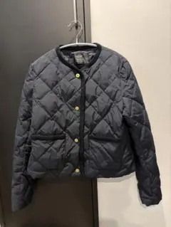 TAION×anuans】ノーカラーキルティングショートダウン　ネイビー