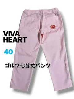 【VIVA HEART】古着♡美品 ゴルフ七分丈パンツ 40 春夏ゴルフパンツ