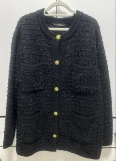 ツイードジャケット ノーカラージャケット