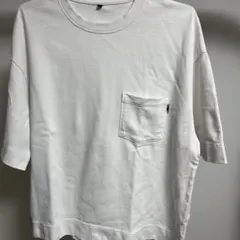 ホワイト 胸ポケット付き Tシャツ M