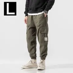 カーゴパンツ ジャガーパンツ ワークパンツ ストリート カーキ Lサイズ ①