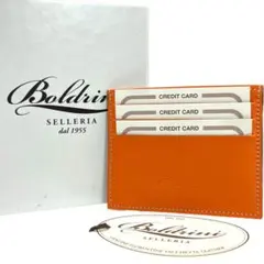 新品 boldrini selleria レザーカードケース 名刺入れ 箱付 橙