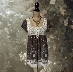 y2k フェアリーグランジ 森ガール チュニック ヴィンテージ