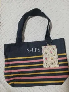 SHIPS リバーシブルマルチボーダートート&パスケース