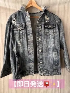 【即日発送】デニムジャケット　フード付き