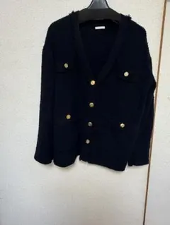 GU ネイビー ボタン付きカーディガン