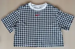 ナイキ NIKE　千鳥格子クロップドTシャツ 白•黒 サイズSのサムネイル