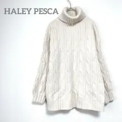美品　へーリーペスカ　ニット　FREE アイボリー タートルネック　体型カバー