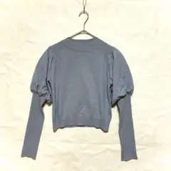 ★w closet ダブルクローゼット 袖ボリューム ニット パフスリーブ F⁠