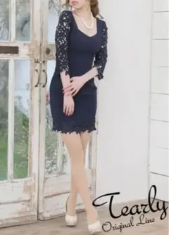 ティアリー センシュアルレースレイヤード シンプルタイトミニドレス