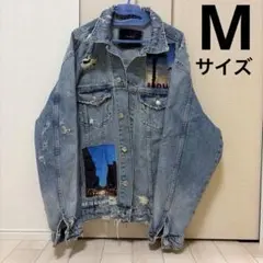ZARA デニムジャケット ダメージ加工 フォトプリント Mサイズのサムネイル