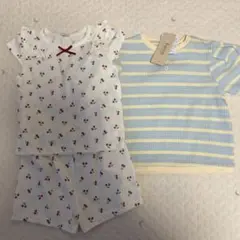 チェリー柄上下Tシャツストライプ