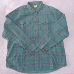 carbon2cobalt チェック柄 長袖コーデュロイシャツ