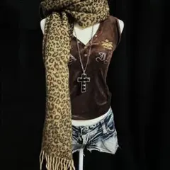 マフラー スカーフ ヒョウ柄 レオパード y2k 平成 グランジ