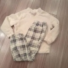 ユニクロ　フリースチェックパジャマ 120cm