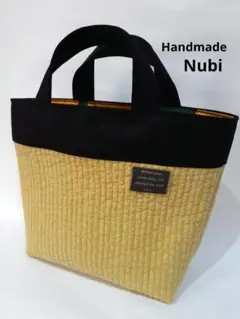 ヌビバッグ　韓国Nubi　ハンドメイド　マスタード×ブラック×アフリカン