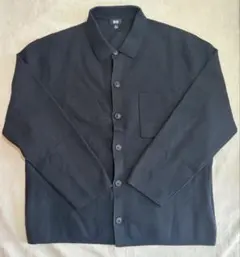 UNIQLO ミラノリブシャツカーディガン ブラック XL メンズ