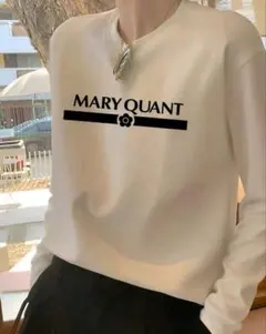 MARY QUANT ロゴ入り長袖Tシャツ ホワイト M