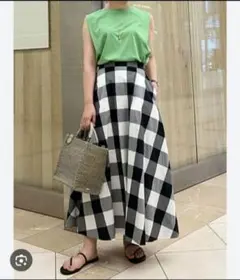 ユナイテッドアローズ FABRICA ギンガムチェック フレアスカート 36