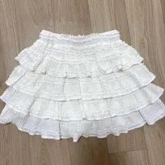 フリル ミニスカート ホワイト