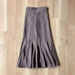 GRL スエード マーメイドスカート ブラウン M