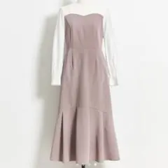 NOELA 異素材パターンワンピース ピンクベージュのサムネイル