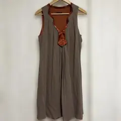 SISLEY ノースリーブワンピース ブラウン Sサイズのサムネイル