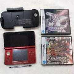 ニンテンドー3DS フレアレッド本体 ＋DSポケモンソフト２本セット