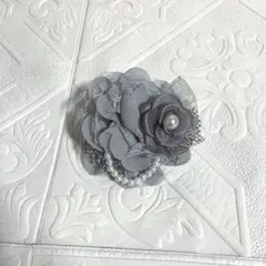 392 ハンドメイド コサージュ パール 卒業式　入学式　グレー　セレモニー