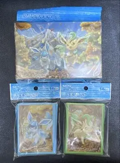 新品　ポケカ　リーフィア　グレイシア　デッキケース　デッキシールド　ポケセン