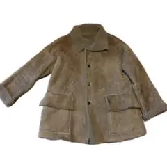 ボア襟付きブラウンジャケット ムートンコート