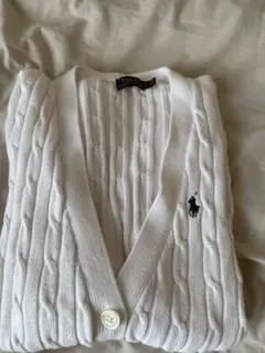 Polo Ralph Lauren ホワイト ケーブルニットカーディガン S