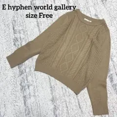 【イーハイフンワールドギャラリー】ケーブルニット F ベージュ セーター 長袖