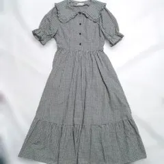 m♡petit 青木美沙子 ギンガムチェック フリルワンピース LL - メルカリ