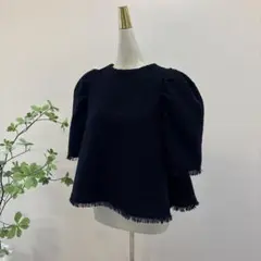s*o様 【新品未使用品】アメノチハレ ドットドビーペプラムブラウス F ネイビ s*o様 【新品未使用品】アメノチハレ ドットドビーペプラムブラウス F