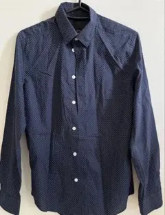 H&M ドット柄長袖シャツ ネイビー スリムフィット メンズ XSのサムネイル
