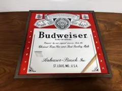 Budweiser バドワイザー　パブミラー ヴィンテージ 鏡　アメリカ雑貨