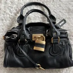 美品　Chloé パディントン　ブラック　レザー　ハンドバッグ