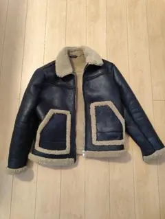 ZARA ブルゾン　フェイク　ムートン　ジャケット L/42 黒　ザラ　メンズ